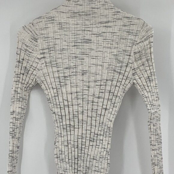 TOPSHOP Grey Knitted Marl Funnel Mock Neck Top New Rib Sweater Pullover 8605 - Picture 8 of 12